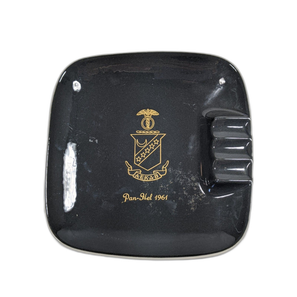 Kappa Sigma Fraternity Panhellenic Ashtray 1961 Balfour Pan-Hel Crest Vintage